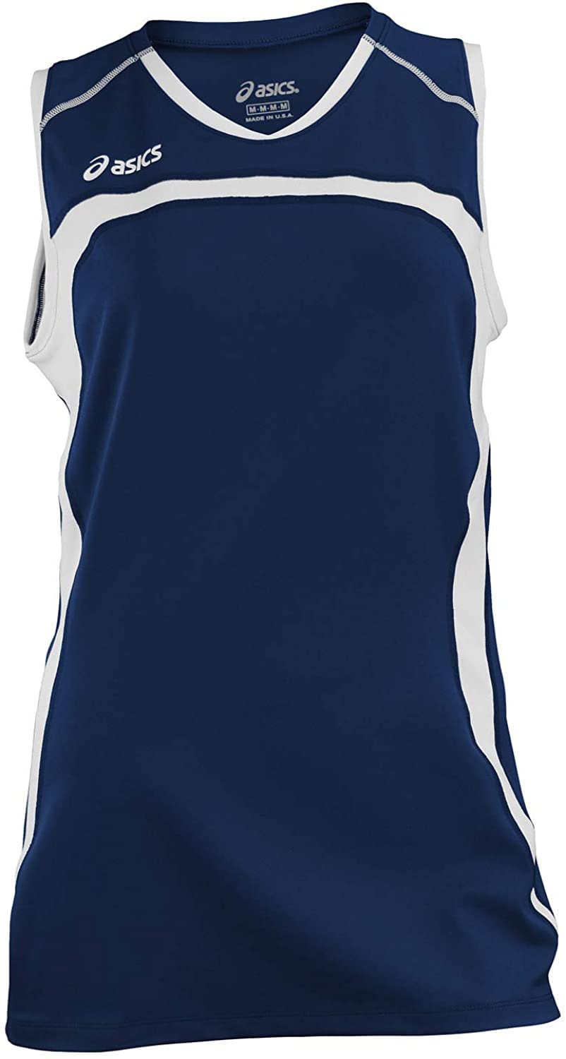 ASICS Womens Ace Jersey Sleeveless, Color:Navy/White, XL