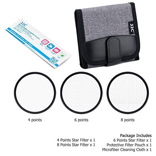 Image of JJC 77mm Star Filter Cross Screen Starburst Filter Kit for Camera Lens | for Canon RF 14-35mm f4 L is USM, Nikon Z 24-120mm f4 S, Z 28-400mm f4-8, Sony FE 70-200mm F2.8 Lens & More 77mm Thread Lens