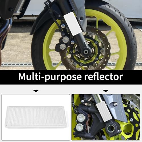 Image of 10 Pack White Self Adhesive All Plastic 3.7'' Rectangle Reflectors for Mailbox, Motobikes, Trailers, Trucks, Boats, Suv's, RV's