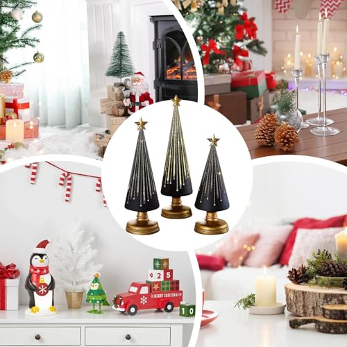 Sapin de Noël étoilé incassable en résine pour petits espaces
