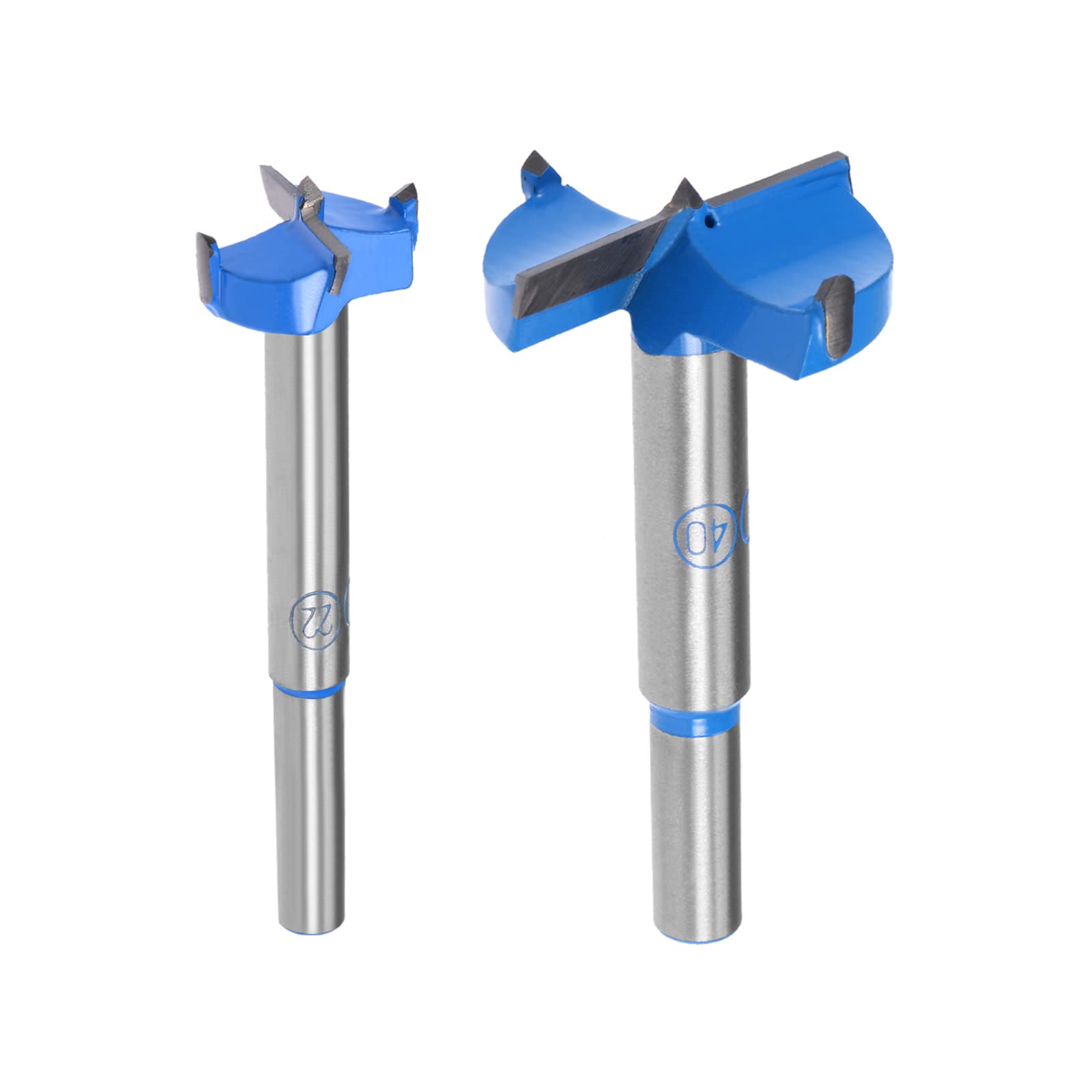 uxcell Forstner Drill Bits Set 22mm Dia. & 40mm Dia. Tungsten Carbide Wood Hole Saw Auger Opener, Woodworking Hinge Hole Drilling Boring Bit Cutter