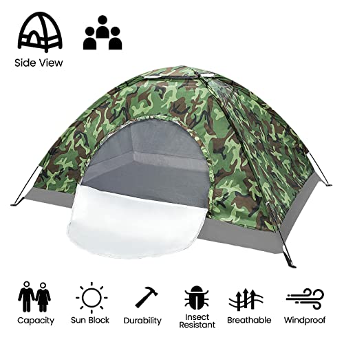 Holdfiturn Camping Tent 2-3 Person Dome Tents Easy Setup Lightweight Backpacking Tents for Hiking Fishing Backyard Adventures - Image 3