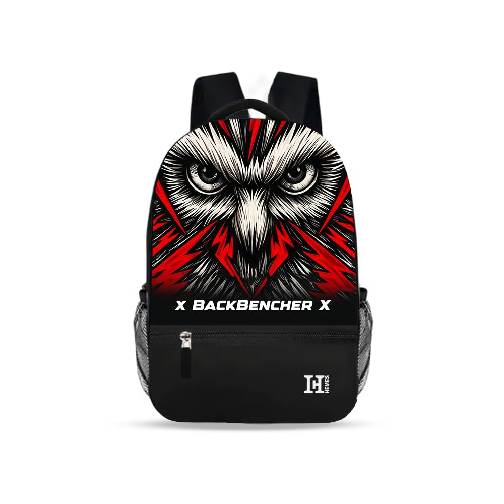 h-hemes BackBencher, 2 Compartment backpack with front pocket, Laptop & secret hidden Pocket, 2 Side bottle pocket, 18 L with spacious Interiors bags for school, Office, College - Black-picture-37