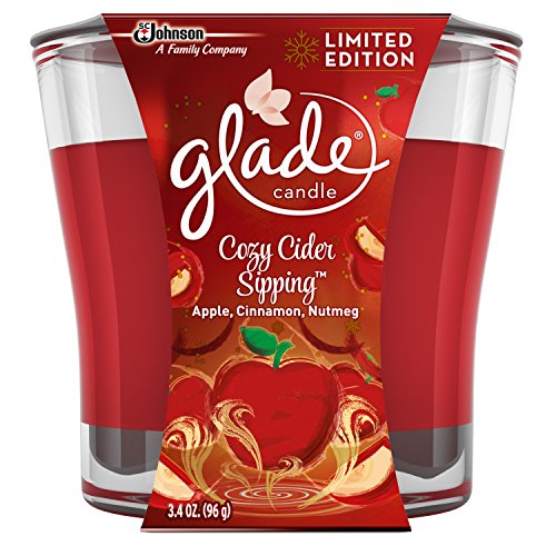 Glade Candle Jar, Air Freshener, Cozy Cider Sipping, 3.4 oz