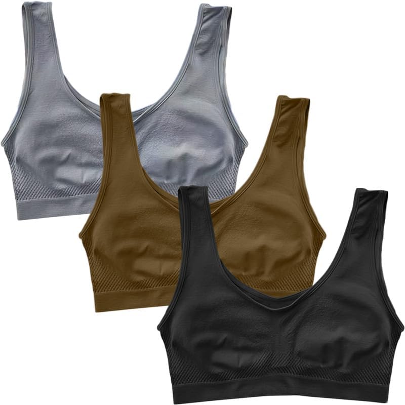AASHU Creation LIECRY Art (Pack of 3) Women's/Girl's Cotton Non Padded Wirefree Sports Bra (Multicolor) Design No 3AB10406 Any Random Color Will BE Send-picture-27