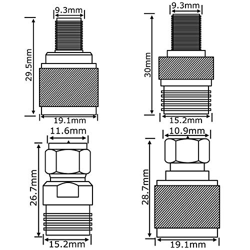 Kit adaptador onelinkmore N a F conector coaxial miniatura 4