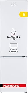 Corbero - Frigorífico Combi Estático | CCH1824EW | 262L | 180cm | Cajón Crisper | Luz LED | Estanterías Cristal | Hueveras y Cubiteras | Blanco