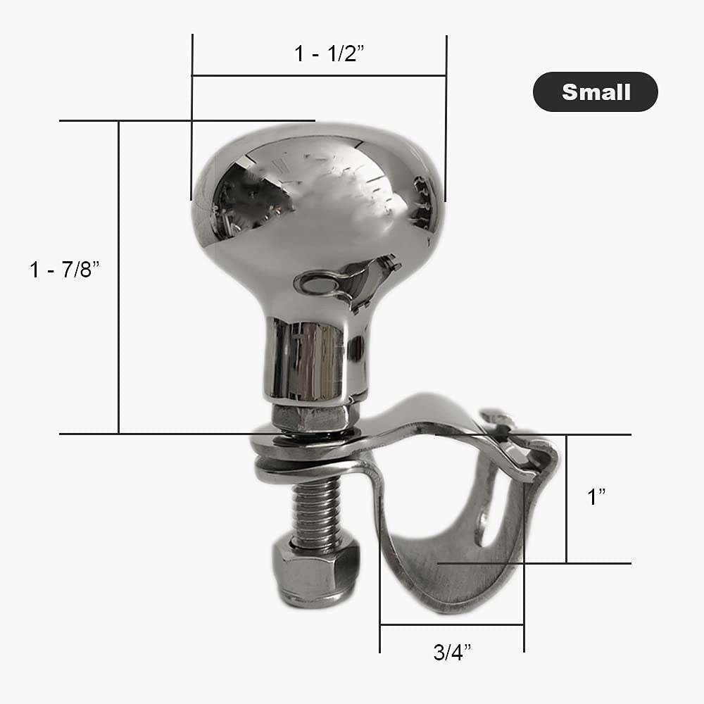 Asudaro Lenkradknopf Aus Edelstahl 316 Für Boote & Yachten - Kugelgriff, Silber, Manueller Helfer