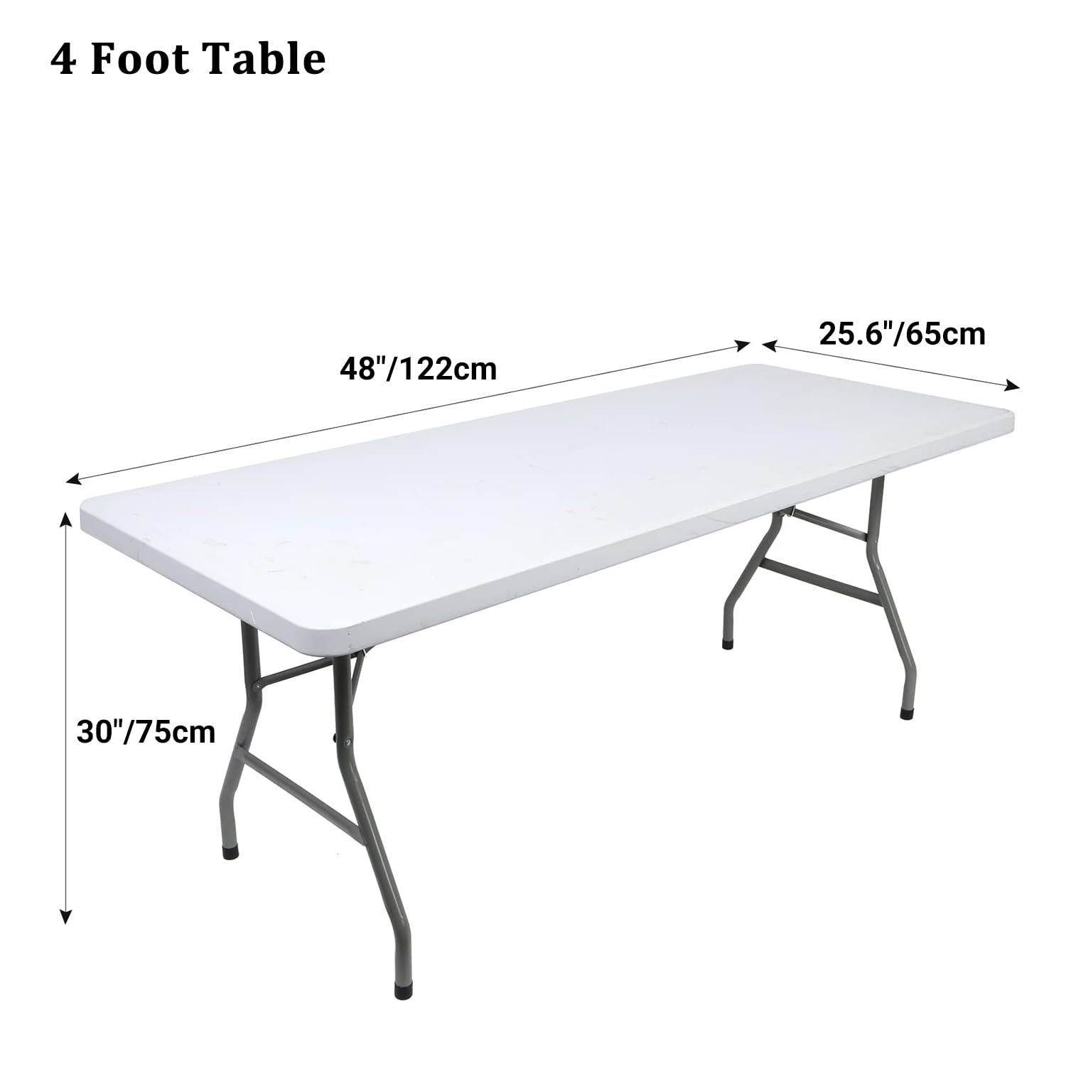 MilaniHome - Tavolo Rettangolare Pieghevole In Ferro Bianco 110 X 70