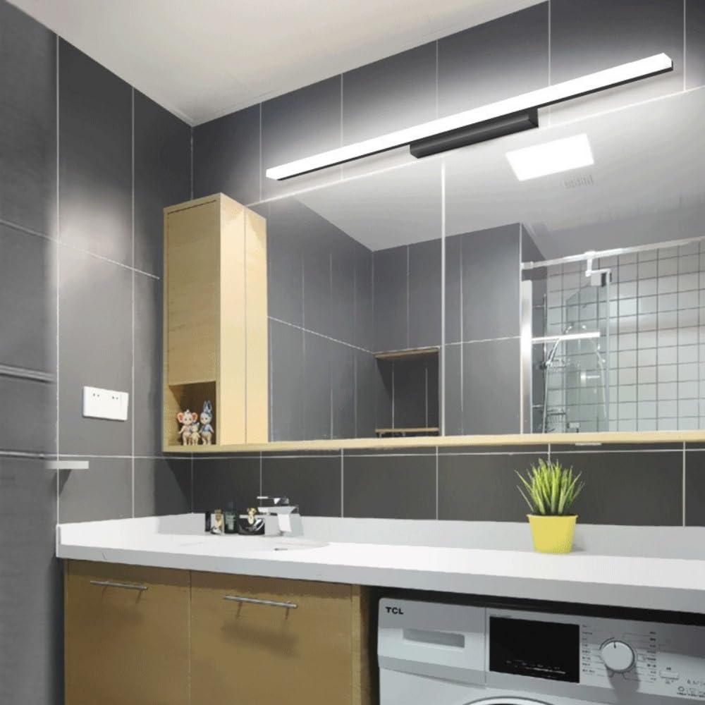 Lampada da Specchio Luce Bagno a LED IP44 Lampada,Specchio Frontale/Armadio/Illuminazione a Parete Applique da parete Lampada da Lettura da Comodino Luci da parete (Nero 80cm,3000K)