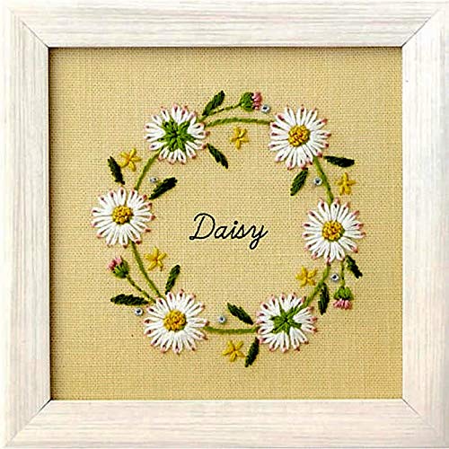Cosmo Lecien 542003 Embroidery Kit, Kazuko Aoki 12 Months Plant Book, Daisy, 4.6 x 4.6 inches (11.7 x 11.7 cm)
