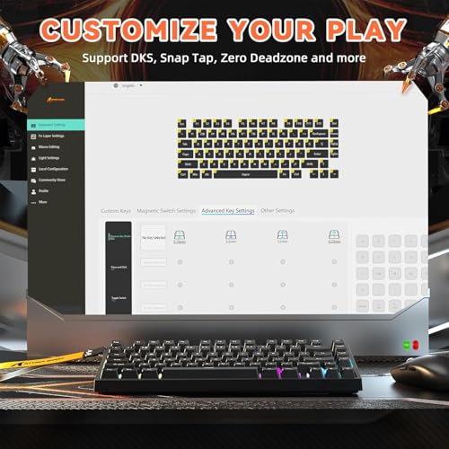 Image of ATTACK SHARK R82 HE Rapid Trigger Wired Mechanical Gaming Keyboard TKL NKRO with 8K Polling,0.005mm RT Accuracy,256K Scan Rate,5 Layer Sound Damped,Hall Effect Magnetic Switch,Driver for PC Mac(Black)