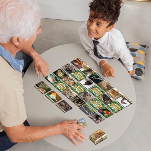 Image of gisgfim 100 PCS Memory Matching Game Wild Animals Concentration Memory Card Matching Games
