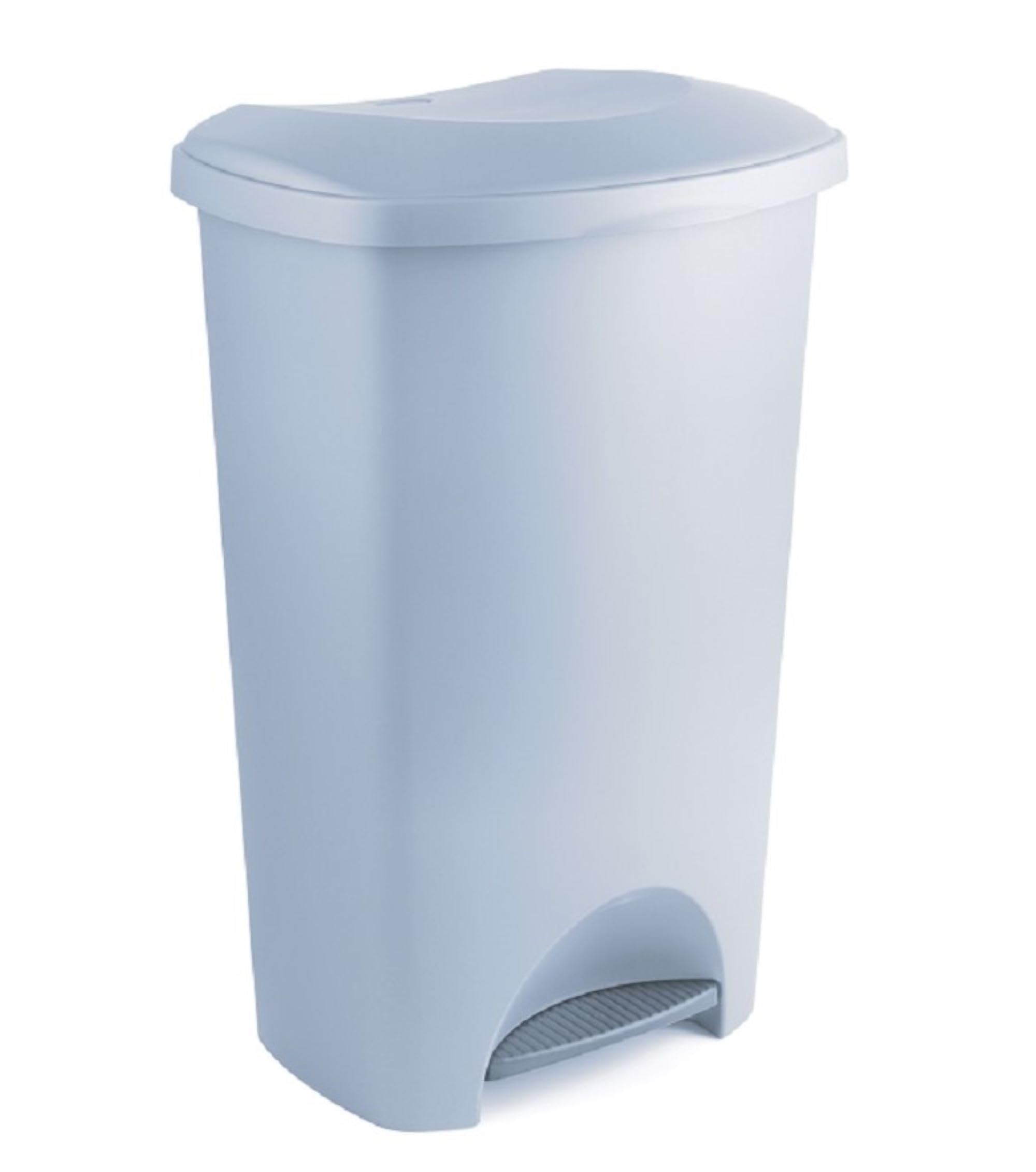Addis Eco Made From 100% Plastic Family Kitchen Pedal Bin, 50 Litre, Light Grey Recycled