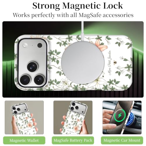 Coque iPhone 17 Pro MagSafe rose mate antichoc en TPU rigide