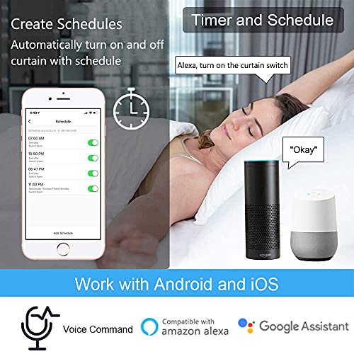 Image of Smart Switch Board (WiFi + Remote) (White) (2M Size) for Curtains /Blinds /Gates | 3 Year Warranty | Works with SmartLife App, Alexa, Google, Siri | Glass Touch