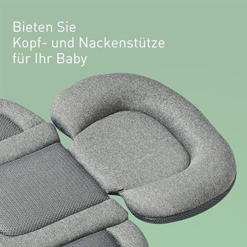 Innokids Säuglings Autositz Einsatz, Neugeborener Kopf-Stützkissen und Körper-Stützkissen für Babys Anzug für Baby-Autositze und Kinderwagen (Tiefgrau)