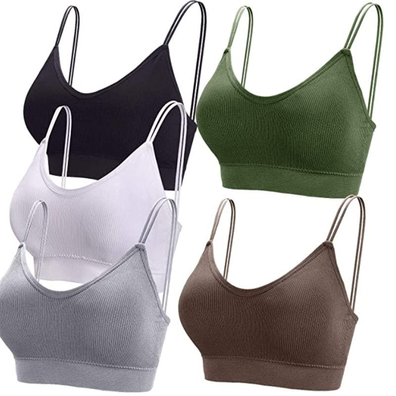 RIOXS 5 Pieces Tube Top Bra Bralette Stretchy Seamless Sports Bra Chest Wrapped Underwear Comfortable Wire Free Vest Bra (Muticolour, Free Size) Pack of 5(Muticolour 1, One Size)