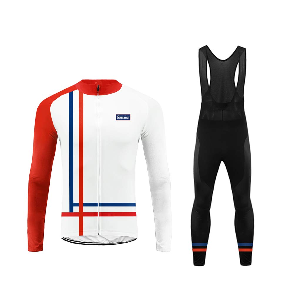 UGLY FROG Men Thermal Fleece Cycling Jersey Suits Winter Long Road Bike MTB Set Outdoor Sports Bicycle Clothing 3D Gel Padded Pants Trousers Breath Warm Windproof Bicycle Club