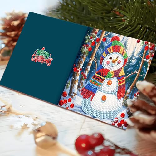Tarjetas de arte de gemas navideñas ideales para regalar a abuelos y amigos 3