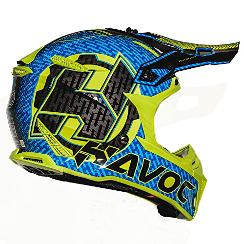 HAX Havoc Fullface Off-Road Helmet for Adult ATV Motorcross Dirt Bike Snowmobile - Lightweight, Durable, and DOT Certified for Safety Cyan L - Thumbnail 4