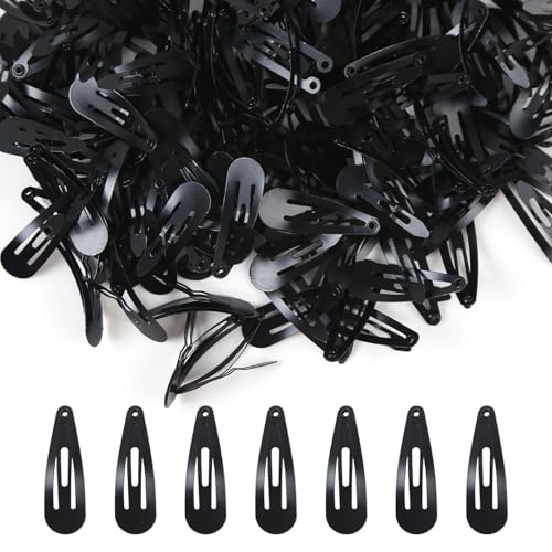 200 pinzas pequeñas de metal negras para cabello 30mm miniatura 1