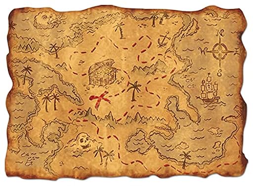 Beistle Treasure Maps-1 Pc Accesorio de plástico para Fiesta de Mapa del Tesoro Unidad, Multicolor | Ya disponible en tu tienda friki favorita! En mundofriki.es!