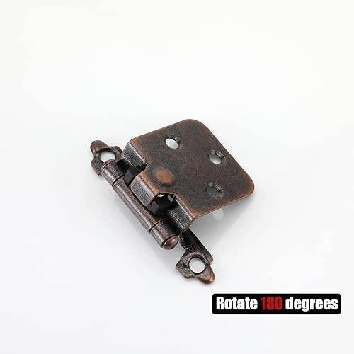 Miniatura 6 de JQK CH200-ORB-P50 - Bisagras superpuestas para puerta de gabinete de 12 pulgada, bronce aceitado, paquete de 50 unidades, 25 pares de bisagras de