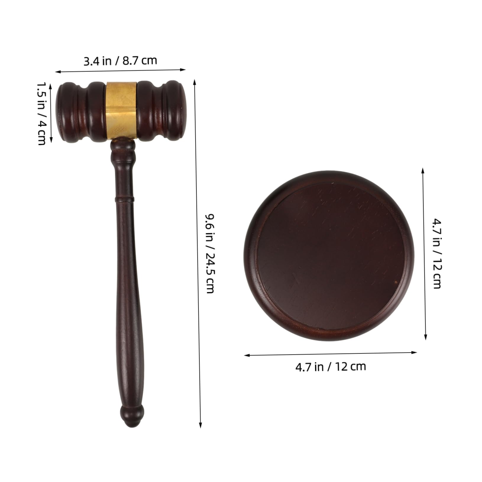 UPKOCH Martillo De Juez De Madera Maciza Base De Bloque Sonoro, Tamaño Mini, Herramienta Profesional Para Sala De Audiencias y Subastas, Decoración Despacho Abogado