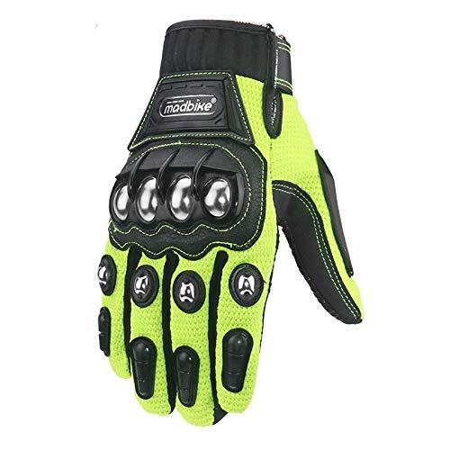 Riloer Guanti Moto Touch Screen 10C, Guanti da Moto Antivento e Caldi, Verde, Taglia M