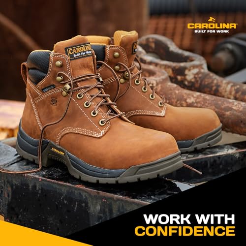 Carolina Bruno 6" Waterproof Broad Toe Work Boots for Men - Cushion Insole, EVA Midsole, Oil- & Slip-Resistant Rubber Outsole, EH Rated4