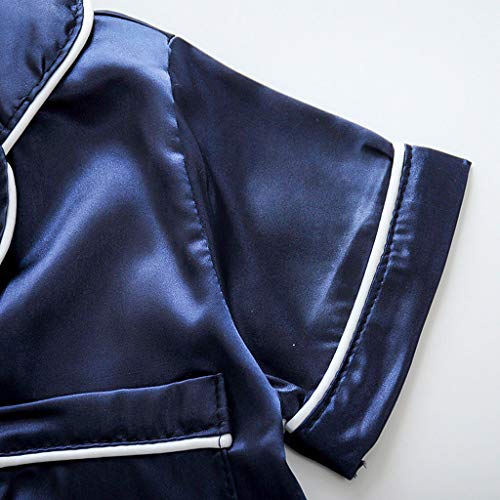 Baby Satin 𝐏ajamas 2 Piece 𝗦ilk 𝐏a𝐣ama Set Long Sleeve Button Down Sl𝐞epwear and Pants for Boys Girls Cute 𝐏𝗝s4