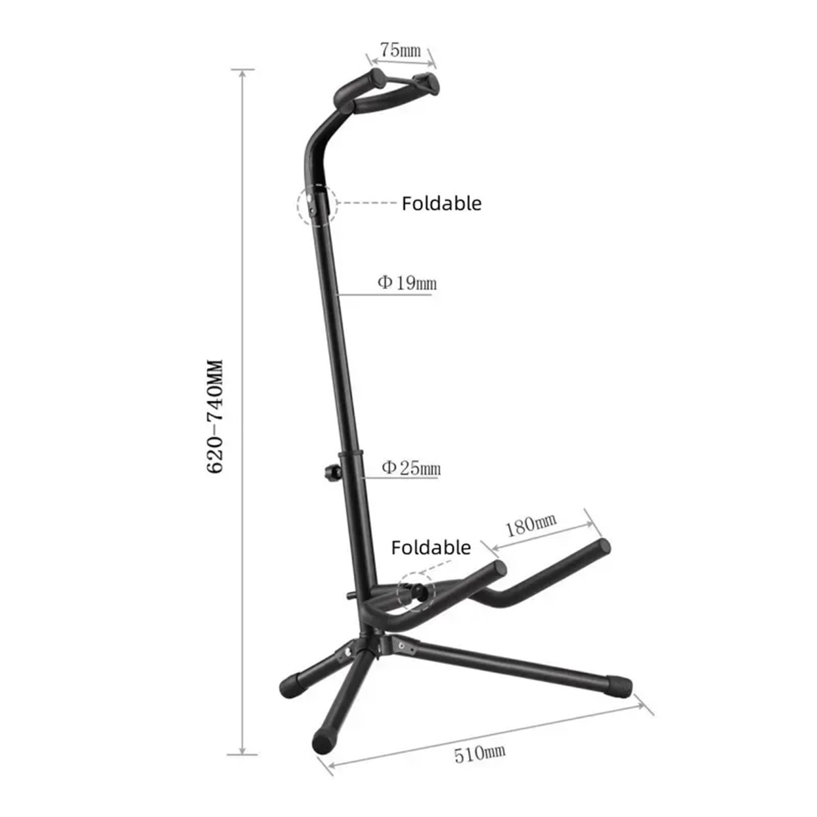 Soporte de Guitarra Soporte de Suelo de Metal para Guitarra Soporte de trípode para Instrumentos Musicales para Guitarra acústica, eléctrica, bajo y Guitarra