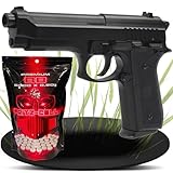 Fritz-Cell Set Airsoft Pistole 92 FS schwere Ausführung Federdruck Softair Waffe 0,5 Joule 6 mm inkl. 5000 Premium BB's 0,20g Munition