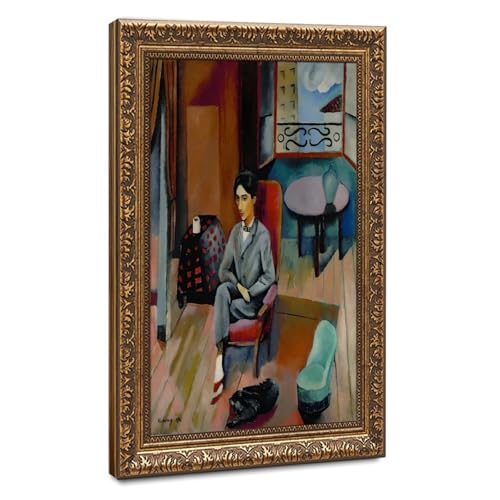 Portrait de Jean Cocteau par Moses Kisling, impression sur toile avec cadre suspendu 61x91,4 cm