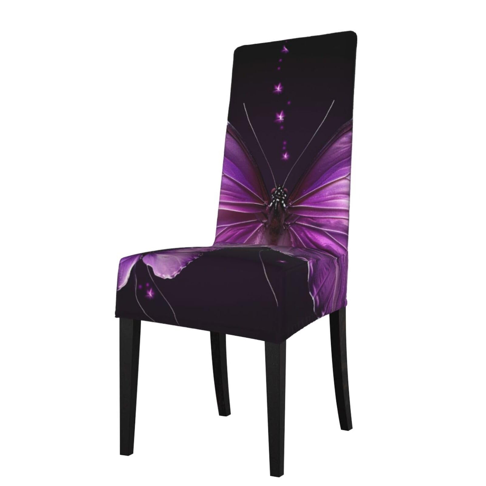 WPKJU Lovely Butterfly Print Dining Chair Covers Removable Chair Seat Covers Decorative for Kitchen & Bar Stools