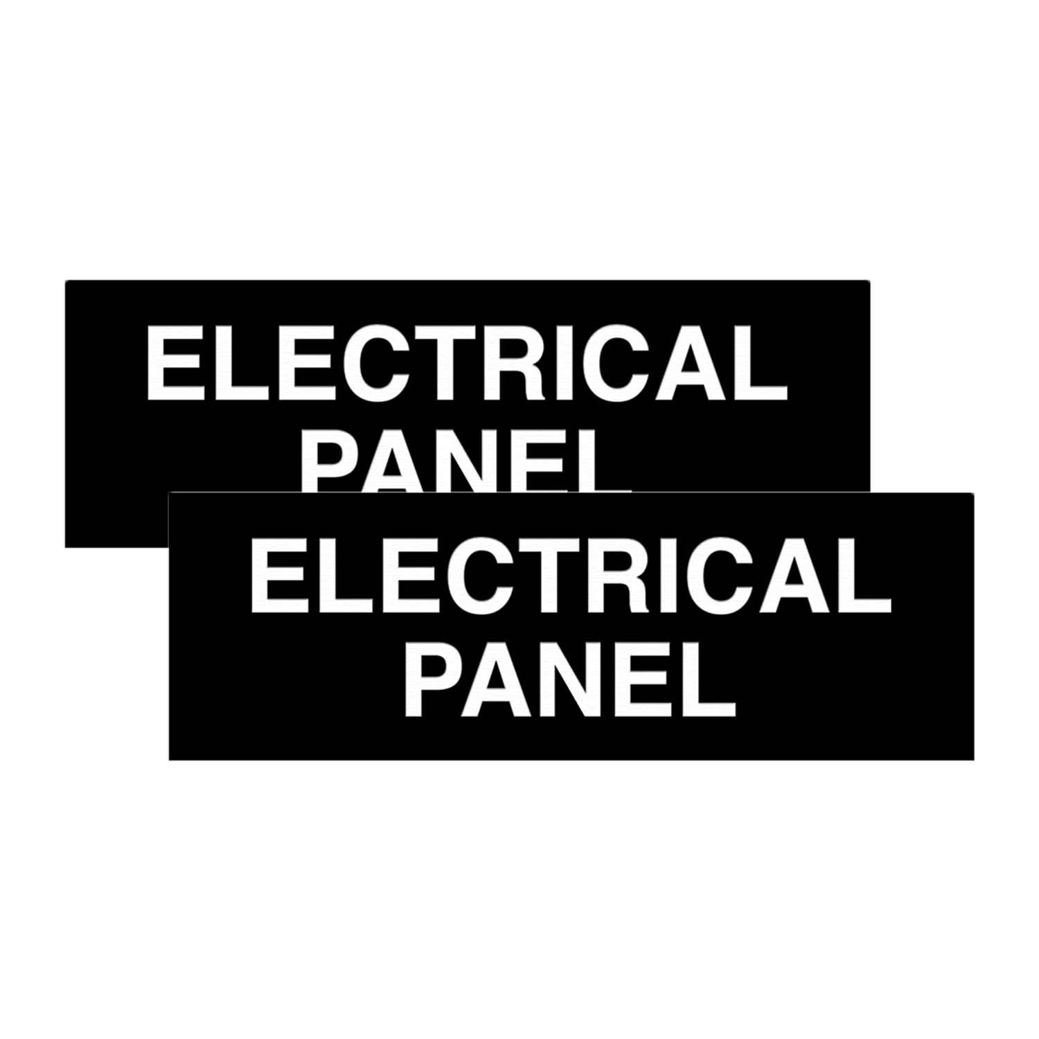 All Quality Basic Electrical Panel Sign - Fire Regulation Safety Compliance Sign - Black - Large (2 Pack)