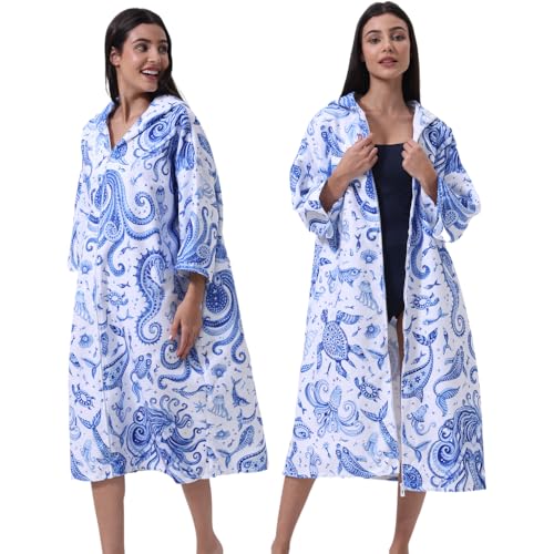 Listado de Poncho Ropa los 5 más buscados. 49 Poncho de surf con cierre, toalla de natación absorbente de secado rápido y manga larga con capucha para natación, School of Fish, 43.3 inches x 30.7 inches