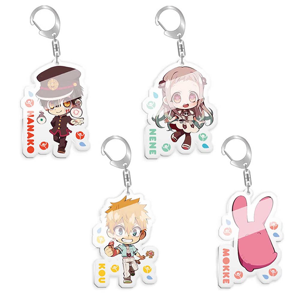 FHLONG4PCS Hanako-kun Keychain Amine Toilet Bound Hanako-Kun Cosplay Nene Yashiro Keychian Accessories, Multicolor, Multicolor, M