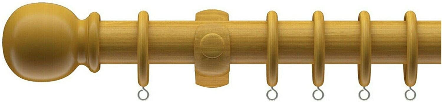 Scotvision 28mm Victory Traditional Wooden Curtain Pole Set (Antique Pine, 120/47")