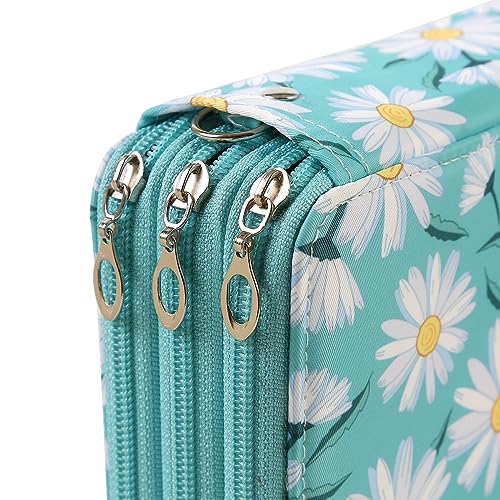 Image of Portable Colored 72 Slots Pencil case Organizer with Printing Pattern for Watercolor Pens, Pencil Case Organizer for Artist