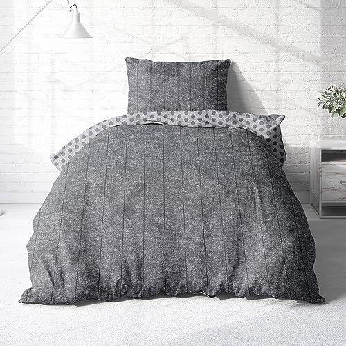 Träumschön Biber Bettwäsche Set 2tlg 155x220 cm + 80x80 cm –...
