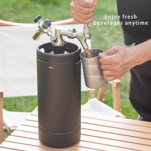 Tmcraft 128Oz Growler Tap System, Pressurized Stainless Steel Mini Keg With Cooler Jacket thumb #3