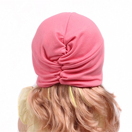 Qhome Fashion Soft Cotton Kids Turban Chemo Hat Hair Covering Hijab Girls Beanie Twist Head Wrap #TOP4