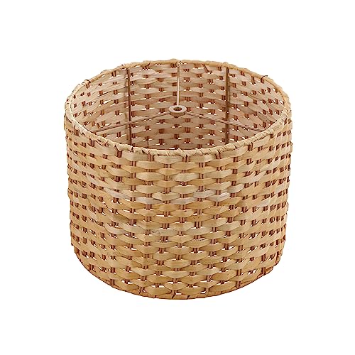 Image of Aspen Creative 31602, Drum Spider Lamp Shade, Natural Banana Leaf, 12 inch Top x 12 inch Bottom x 9 inch Height