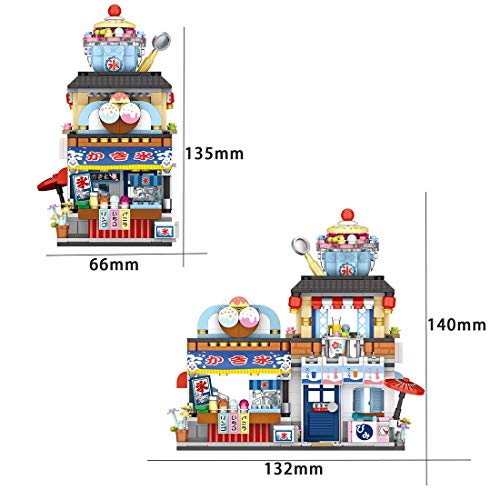 Modulares Stadthaus Modellbausteine, 722 Klemmbausteine Takoyaki Shop Architekturmodell, Häuser Modellbau Kompatibel mit… – Bild 4