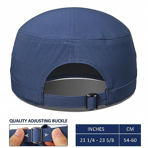 Image of GADIEMKENSD Stretch Army Cap Cadet Military Hats Flat Top Baseball Cap Short Bill Breathable