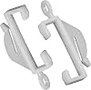 50 Pcs Curtain Hooks, White Plastic Track Glider Hooks for Hanging and Moving Window Curtain, Rail Sliding Hooks Suitable for Shower, Windows & Doors