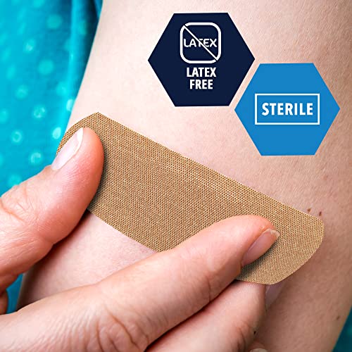 Medpride Sterile Fabric Adhesive Bandages [100 Count]- First Aid Bandages Coated With Hypoallergenic Adhesive & Non-Stick Pad- Latex-Rubber Free Wound Care Bandages- Individual Wrapped- 3/4'' X 3'' #TOP2