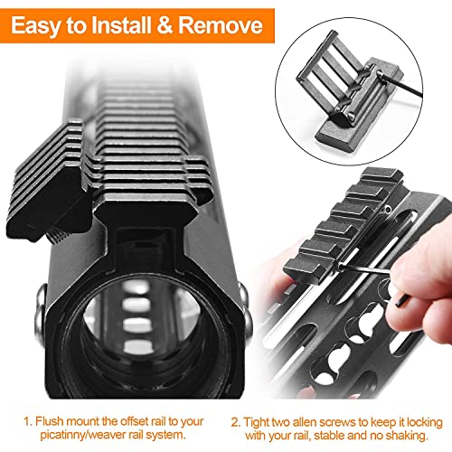 ACEXIER Táctico 30 Grados 5 Ranuras Offset Rail Mount Adaptador de bajo Perfil Picatinny Weaver Side Rail para Linterna láser Red Dot Sight